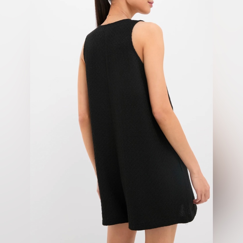 TUCKERNUCK Textured Myla Romper Women's Size L Black Front Button Large